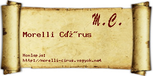 Morelli Círus névjegykártya